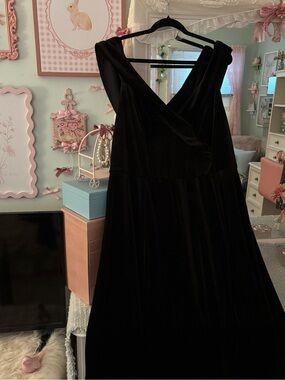 Lane Bryant Black Velvet Maxi Dress
